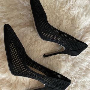 BCBG High Heel Black Mesh Enclosed Shoes